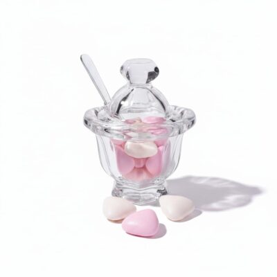 Zuccheriera in vetro con coperchio