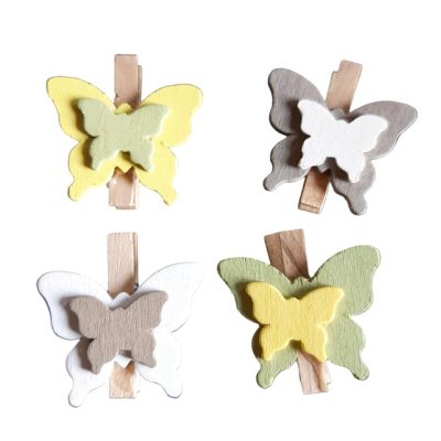 MOLLETTA LEGNO FARFALLA COLORI ASSORTITI