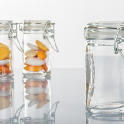 Barattolo in vetro tappo ermetico alto 8 cm