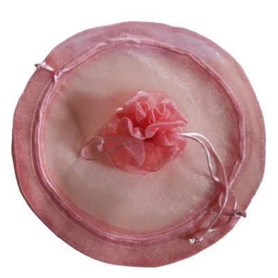 Veletti in organza rosa fragola