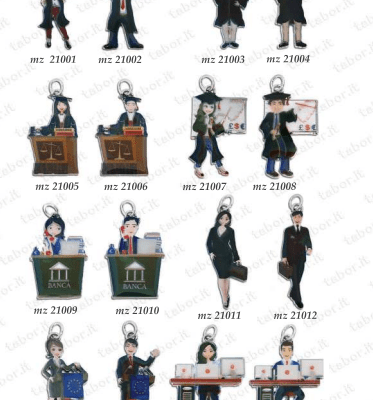 Ciondoli metallo con vari lavori e lauree