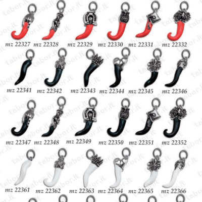 Ciondolo cornetto porta fortuna modelli e colori a scelta