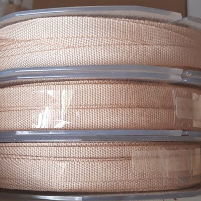 Nastro cotone ecrù 25 mt 6 mm
