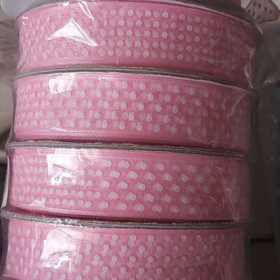 Nastro-organza-rosa-con-pois-50-mt-20-mm