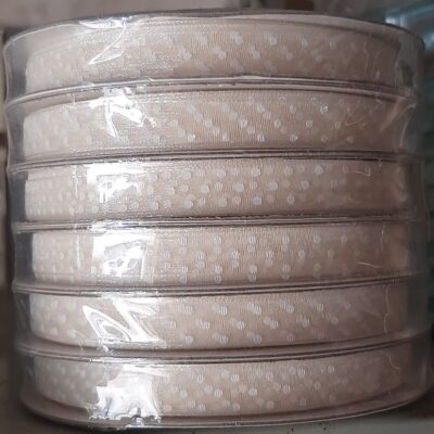 Nastro organza pois avorio 50 mt 10 mm
