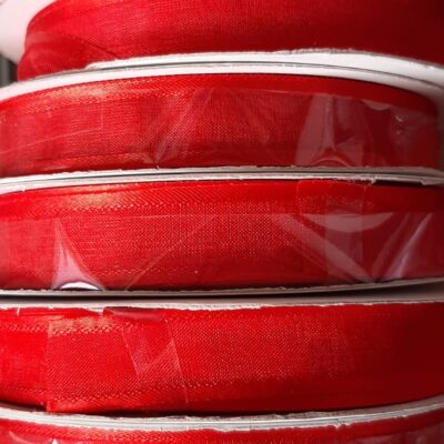 Nastro organza rosso 50 mt 16 mm