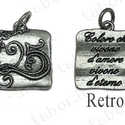 Ciondolo nozze argento con dedica