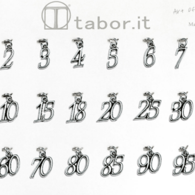 Numero metallo in bilamina di argento