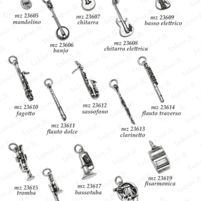 Strumenti musicali in bilamina di argento