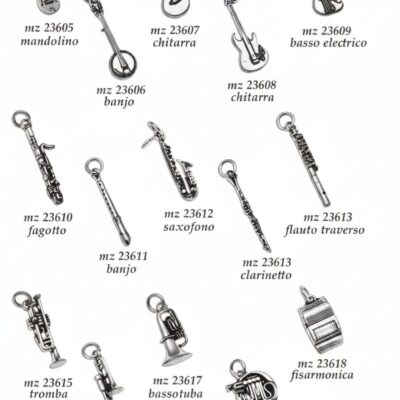 Strumenti musicali in bilamina di argento