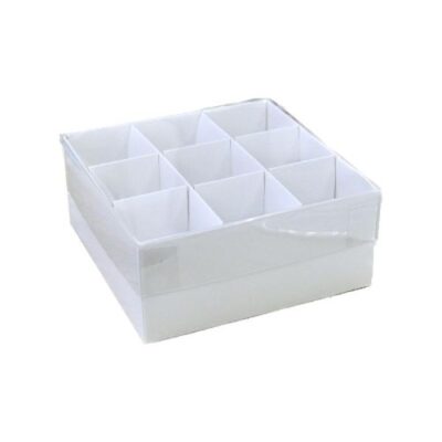 Scatola per 9 confetti coperchio in pvc
