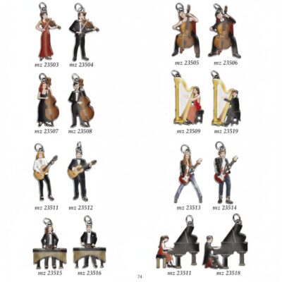 Ciondolo smaltato tema musicisti