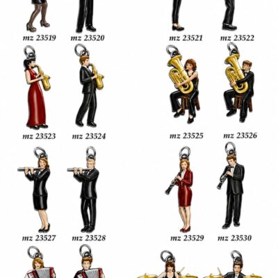 Ciondolo in metallo smaltato musicisti