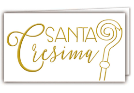 Biglietti per Santa Cresima stampa in oro