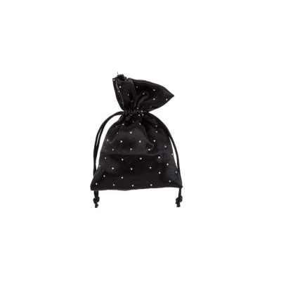 Sacchetto raso nero e strass