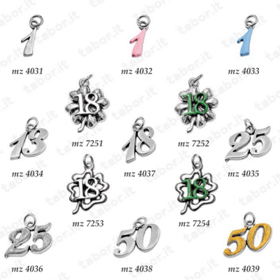 Ciondoli per compleanni metallo argentato