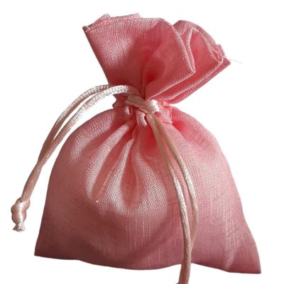 Sacchetti in lino rosa fragola