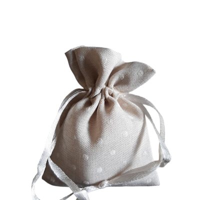 Sacchettini in cotone beige con pois