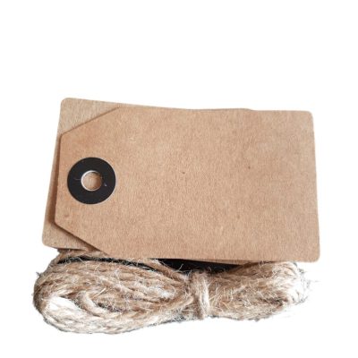 22 tag per pacchi in cartone con cordino