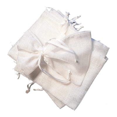 Ultimi 9 sacchetti cotone garzato bianco