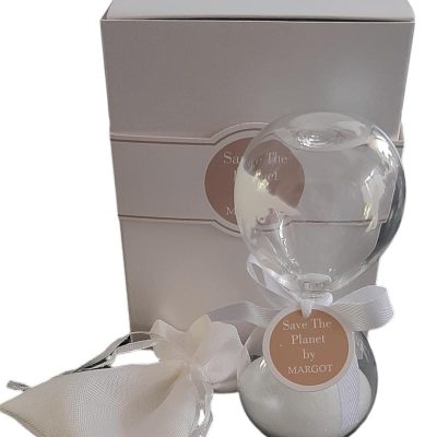 Ultime 4 clessidre con mondo serigrafato con sacchetto h12