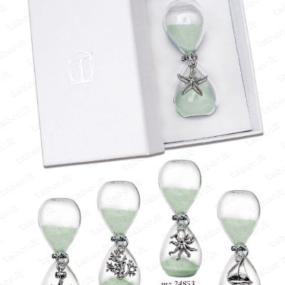 Clessidra vetro sabbia turchese tema mare h8