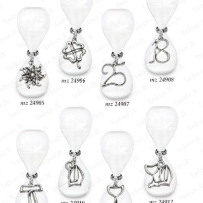 Clessidra con ciondoli metallo argentato h 8