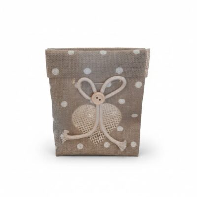 Bustina in Juta porta confetti beige