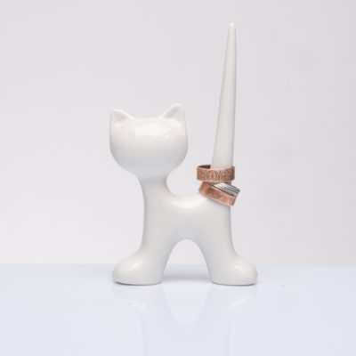 Gattino ceramica porta anello