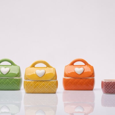 Candelina in borsetta porcellana colorata