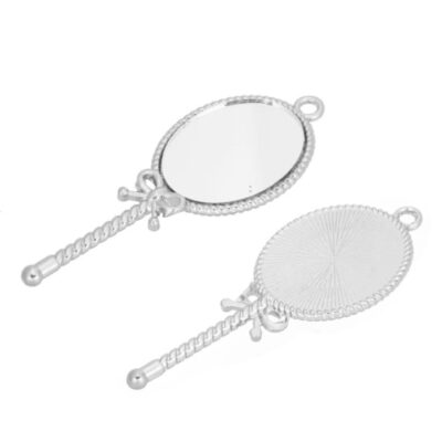 Set 2 mini specchietti metallo argentato