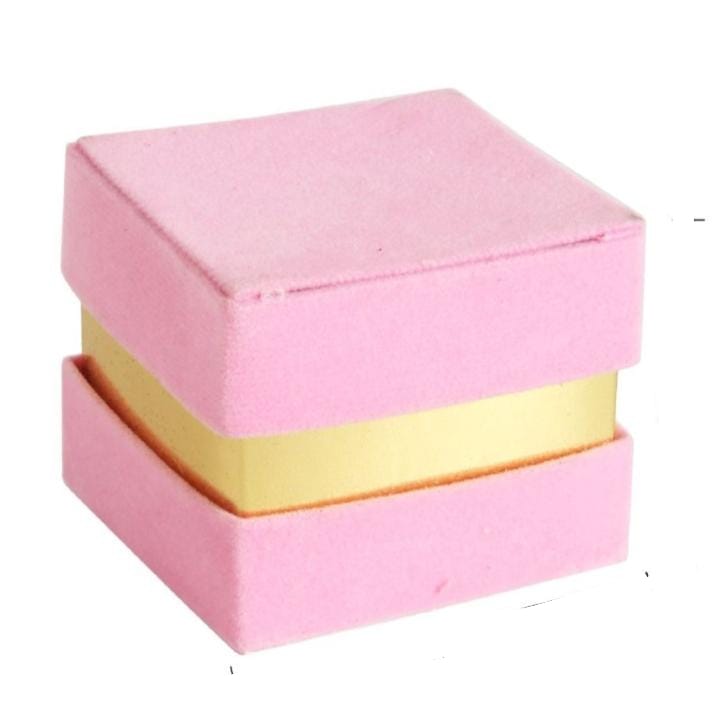 Scatola velluto e cartone rosa