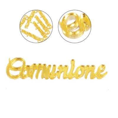 Scritta Comunione in plexiglass oro