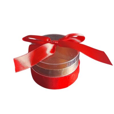 Scatolina vellutino rossa coperchio in plexi