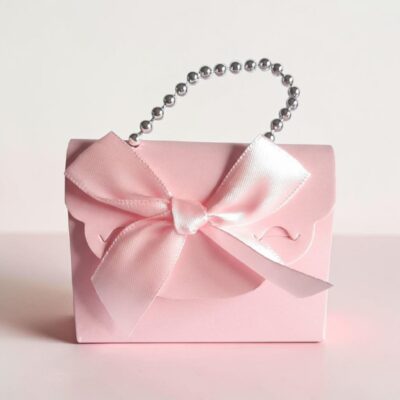 Borsetta rosa cartoncino porta confetti