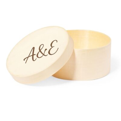 Scatola in legno rotonda personalizzabile