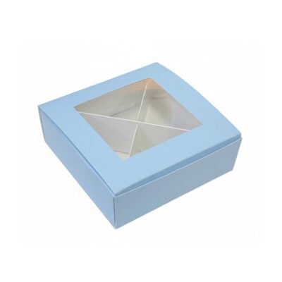 Scatola porta confetti celeste 8x8