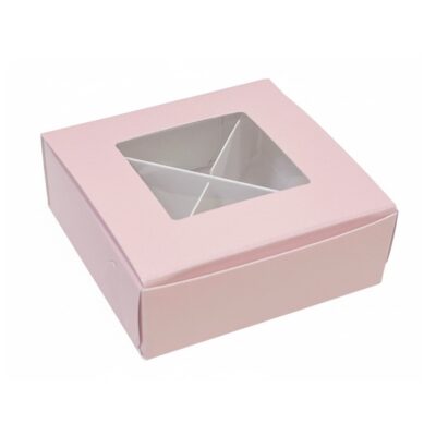 Scatola porta confetti rosa 8x8