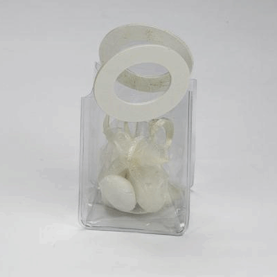 Borsetta pvc manico ovale bianco
