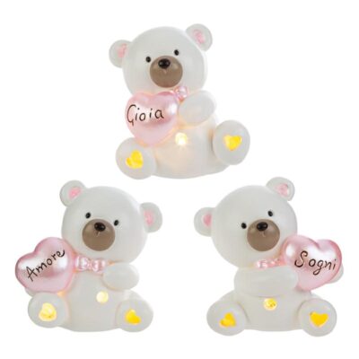 Orsetto con cuoricino rosa e luce led