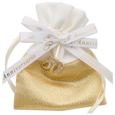 Sacchetto pronto nozze oro glitter