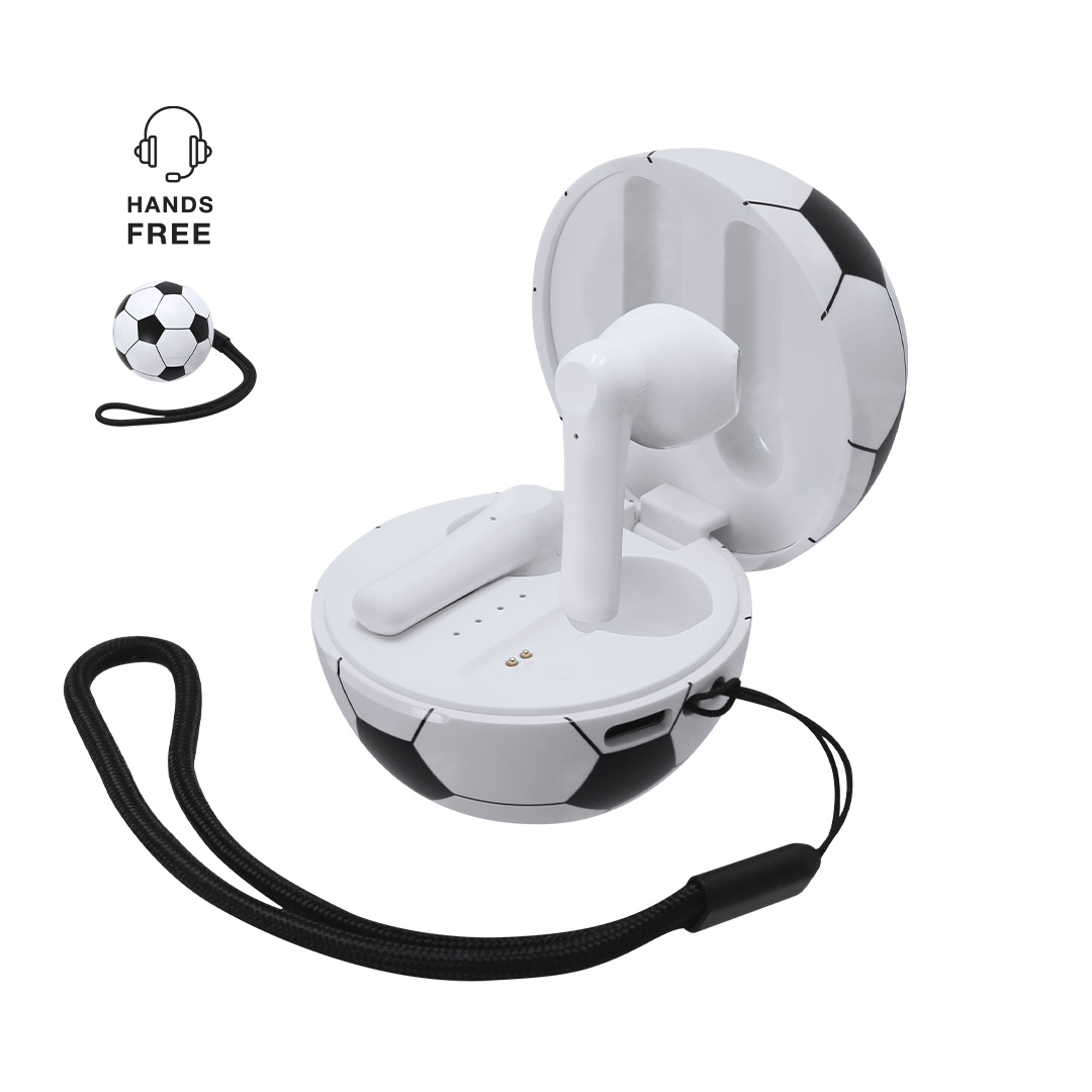 Auricolari con custodia pallone da calcio