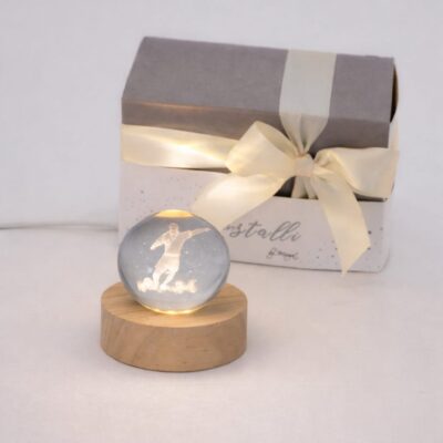 Sfera laser con luce led calciatore