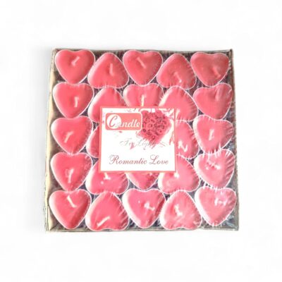 50 Candele cuore rosso profumate alla rosa