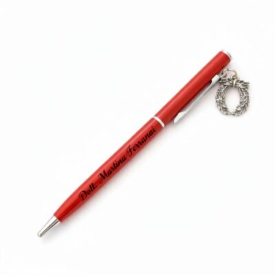 Penna smaltata rossa personalizzabile
