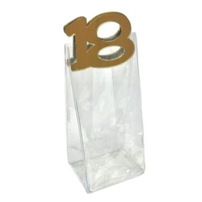 Borsetta in pvc con manico18 in plexi oro