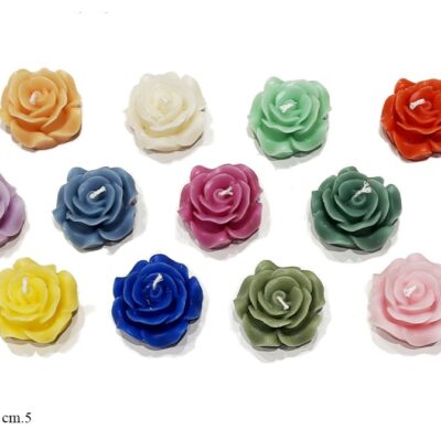 Candelina a forma di rosa vari colori