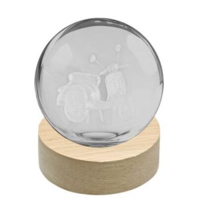 Sfera led con disegno laser vespa