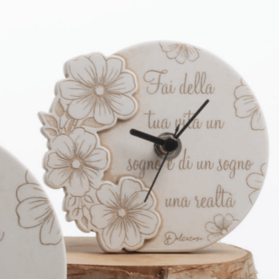 Orologio bomboniera con fiori