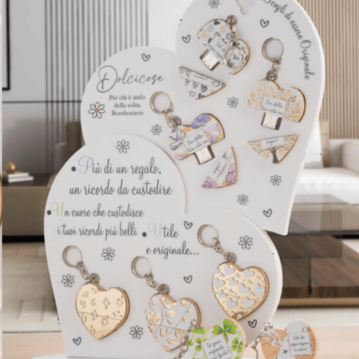 Porta chiave a forma di cuore con chiave USB